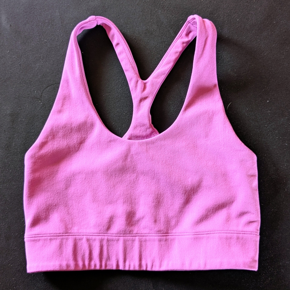 Fabletics Pink Racerback Sports Bra M Women Wireless Pullover Solid